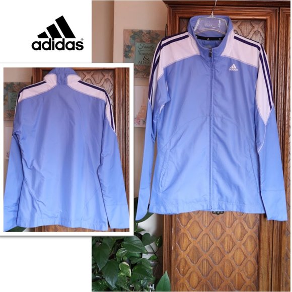 Adidas Essential 3-Stripe Windbreaker Track Jacket Style #P52640 Blue - Size S - Picture 15 of 16